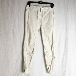 Nili Lotan French Military Lace Up Pants Size 4 Utility Beige